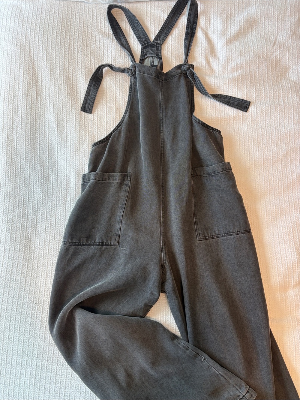Women's Charcoal Gray Denim Overalls Jeans